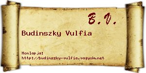 Budinszky Vulfia névjegykártya